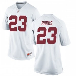 Women's Alabama Crimson Tide #23 Jarez Parks White Replica NCAA College Football Jersey 2403WYOL7